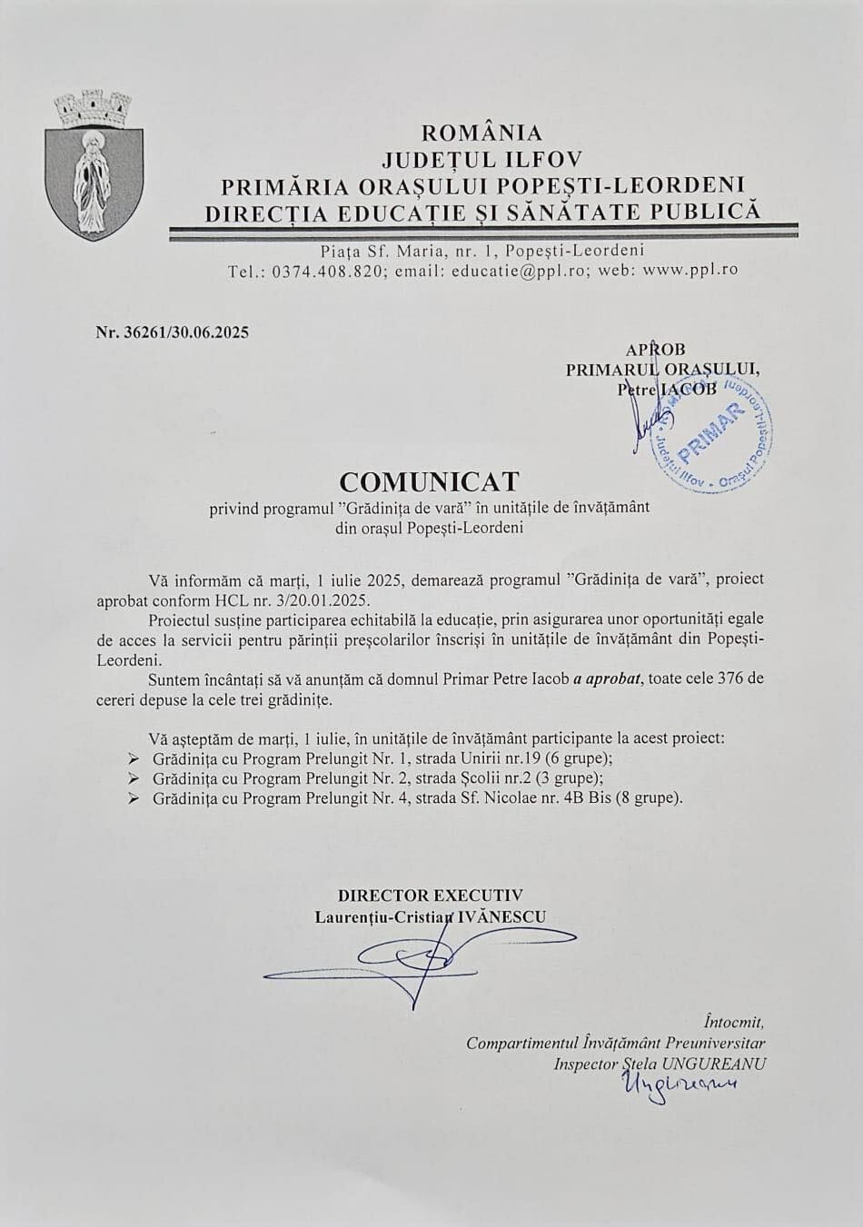 gradinita de vara popesti leordeni